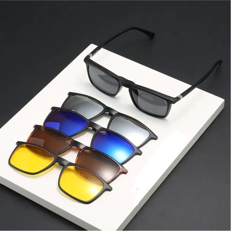 6 In 1 Polarized Sunglasses Men Women Magnetic Clip On Glasses