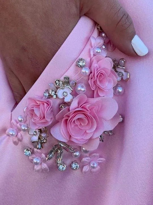 A-line Pink Spaghetti Straps Satin Long Prom Dress Evening dress