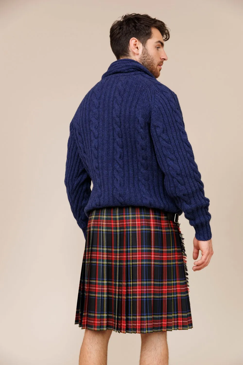 Black Stewart 100% Worsted Wool Men's Kilt