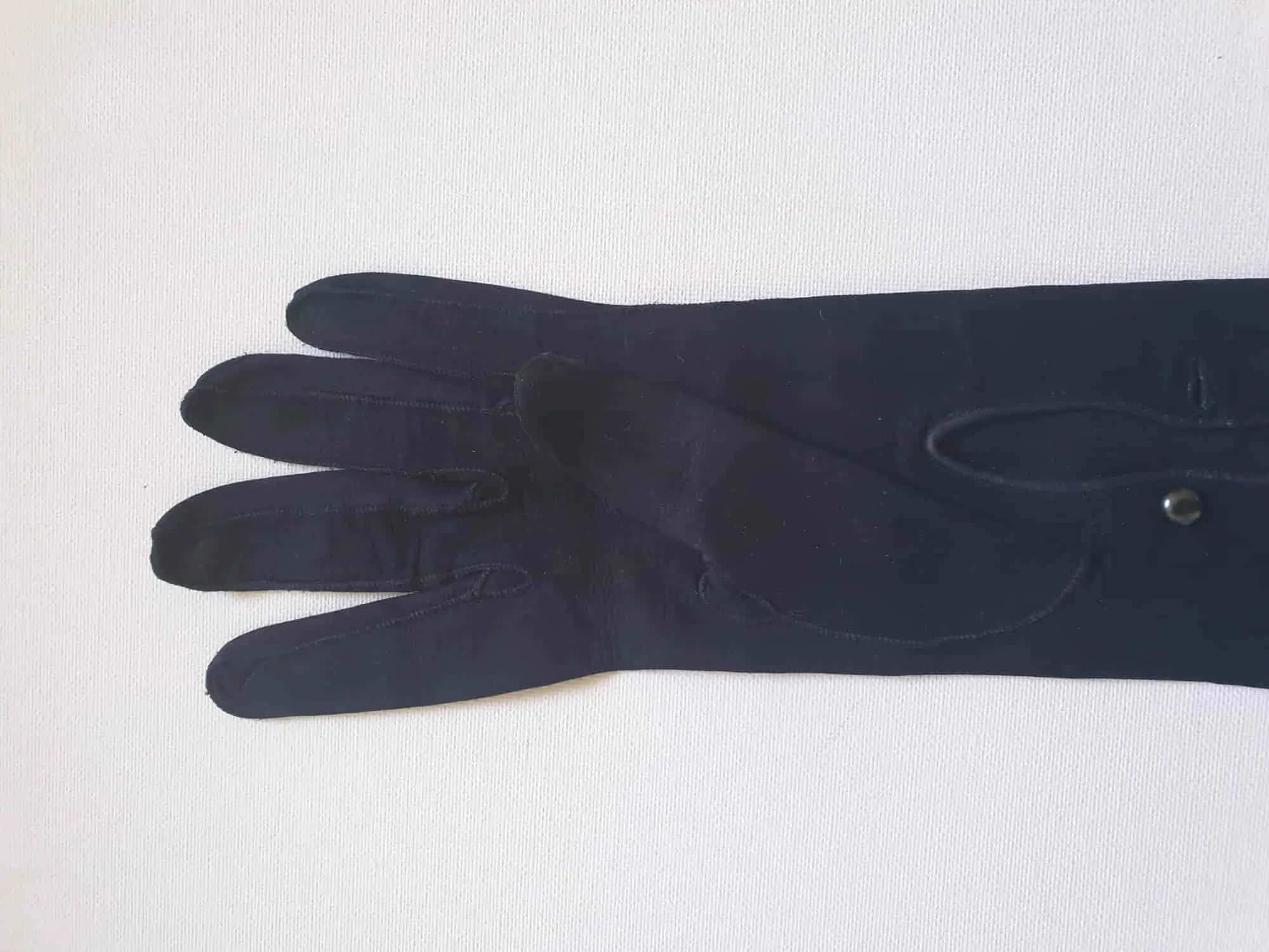 Black Suede Evening Gloves - SIze 6 1/2