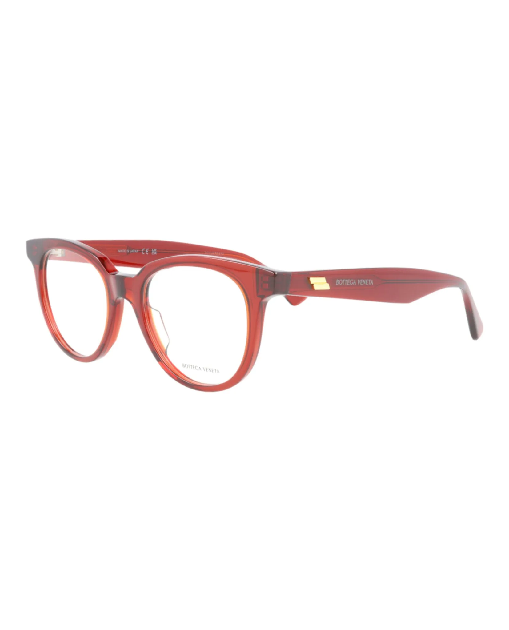Bottega Veneta Womens Round/Oval Burgundy Burgundy Transparent Fashion Designer Eyewear