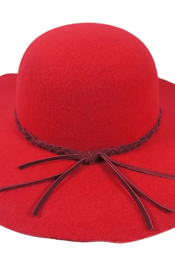 Braided Band Felt Floppy Hat