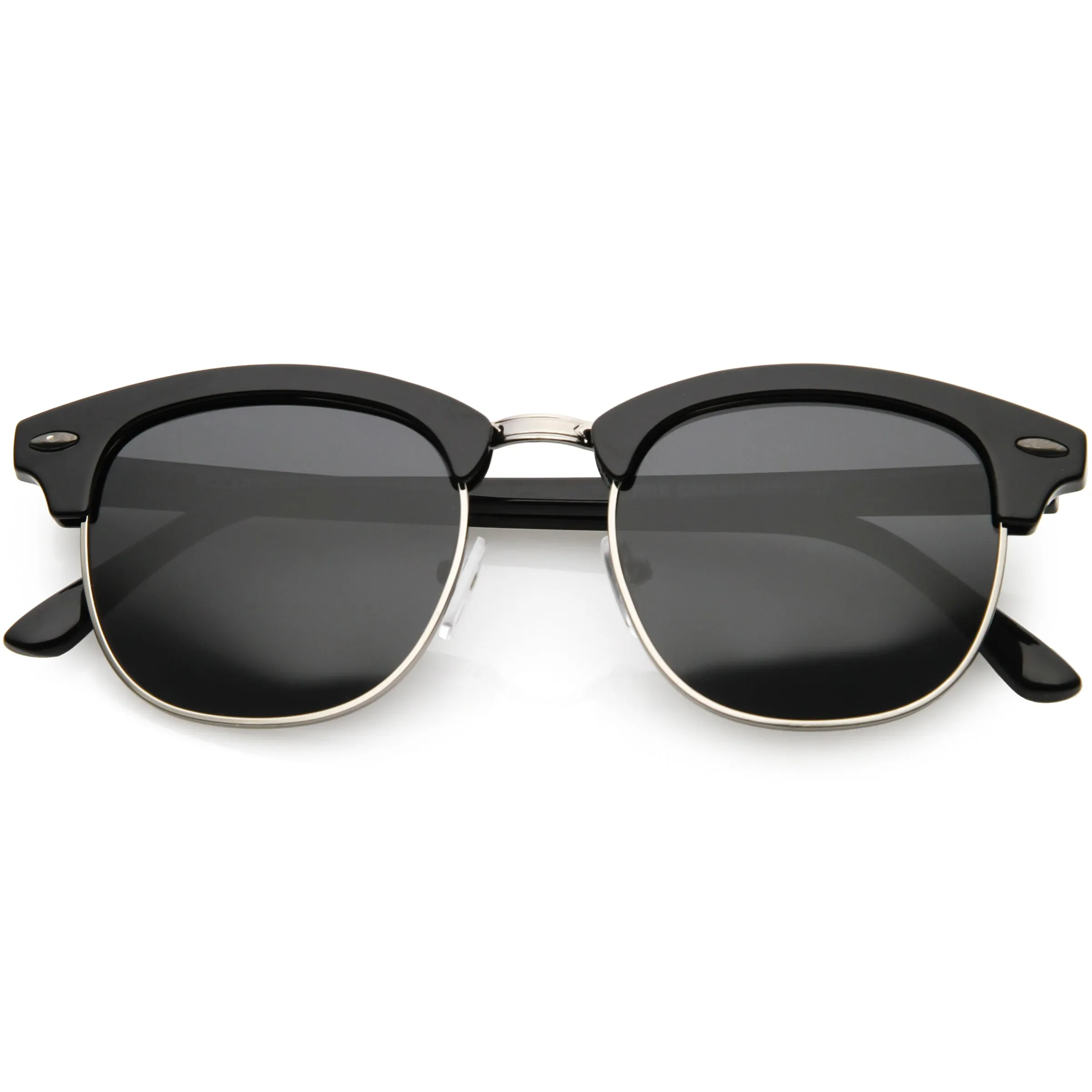 Classic Dapper Half Frame Horned Rim Clear Lens Glasses C846