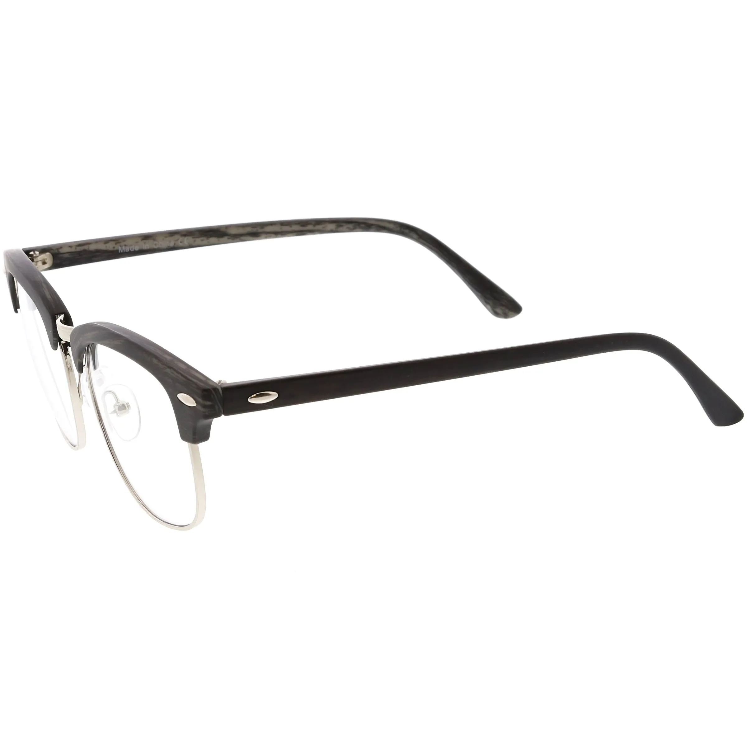 Classic Dapper Half Frame Horned Rim Clear Lens Glasses C846