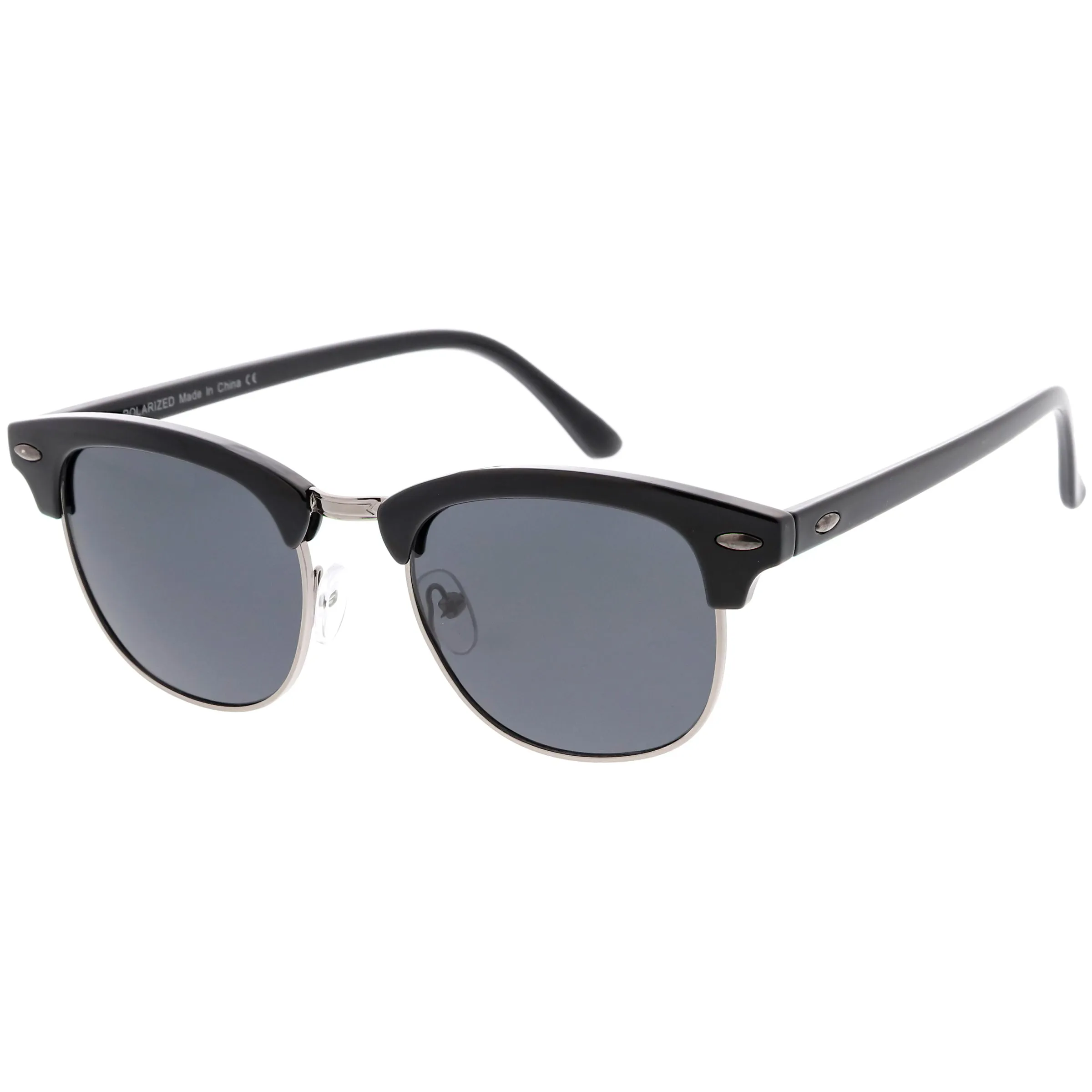 Classic Dapper Half Frame Horned Rim Clear Lens Glasses C846