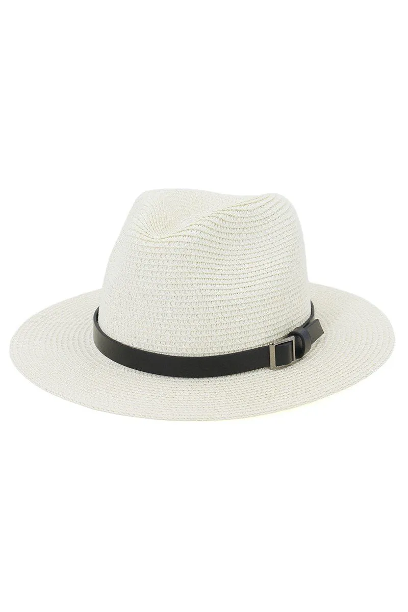 DANDY BELT STRAW FLOPPY PANAMA HAT