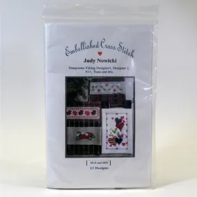 Embellished Cross Stitch Disk by Judy Nowicki