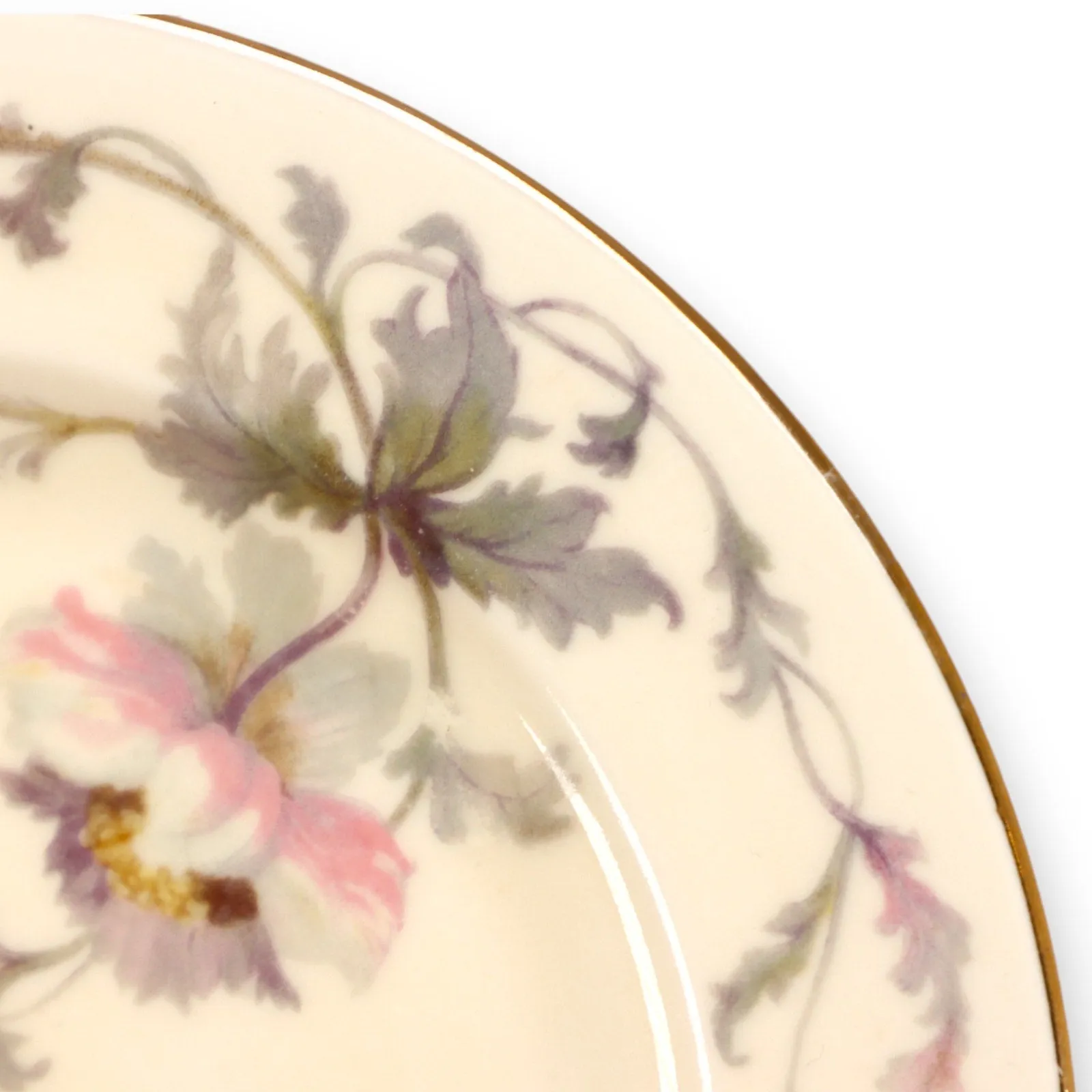 Epiag Pastelle 6038 Bread Plate 6 3/8" Cream Smooth Gold Rim China Vintage