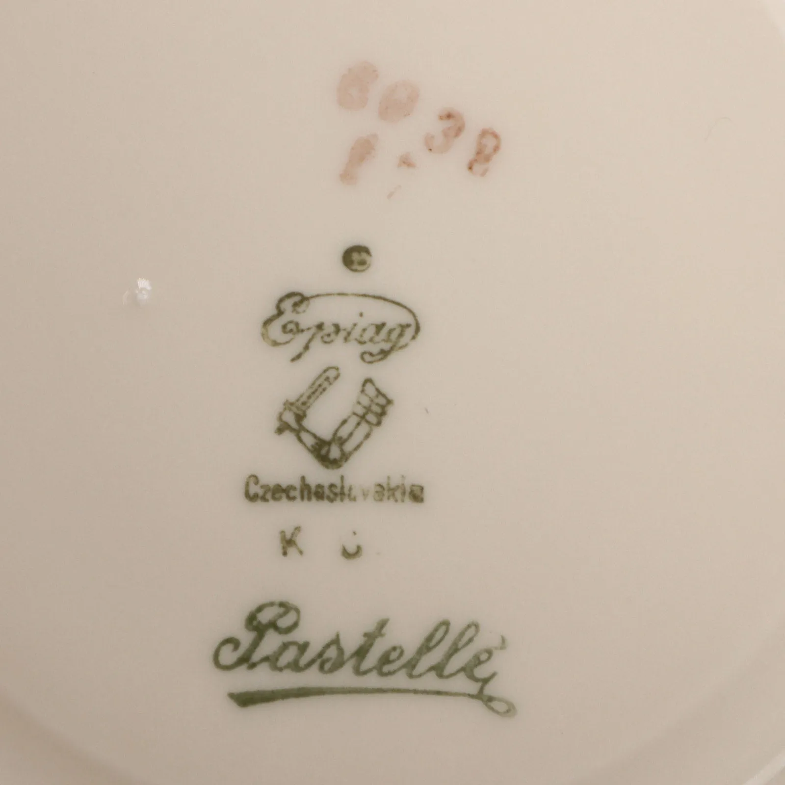 Epiag Pastelle 6038 Cream Bouillon Bowl Saucer Smooth Gold Rim China Vintage