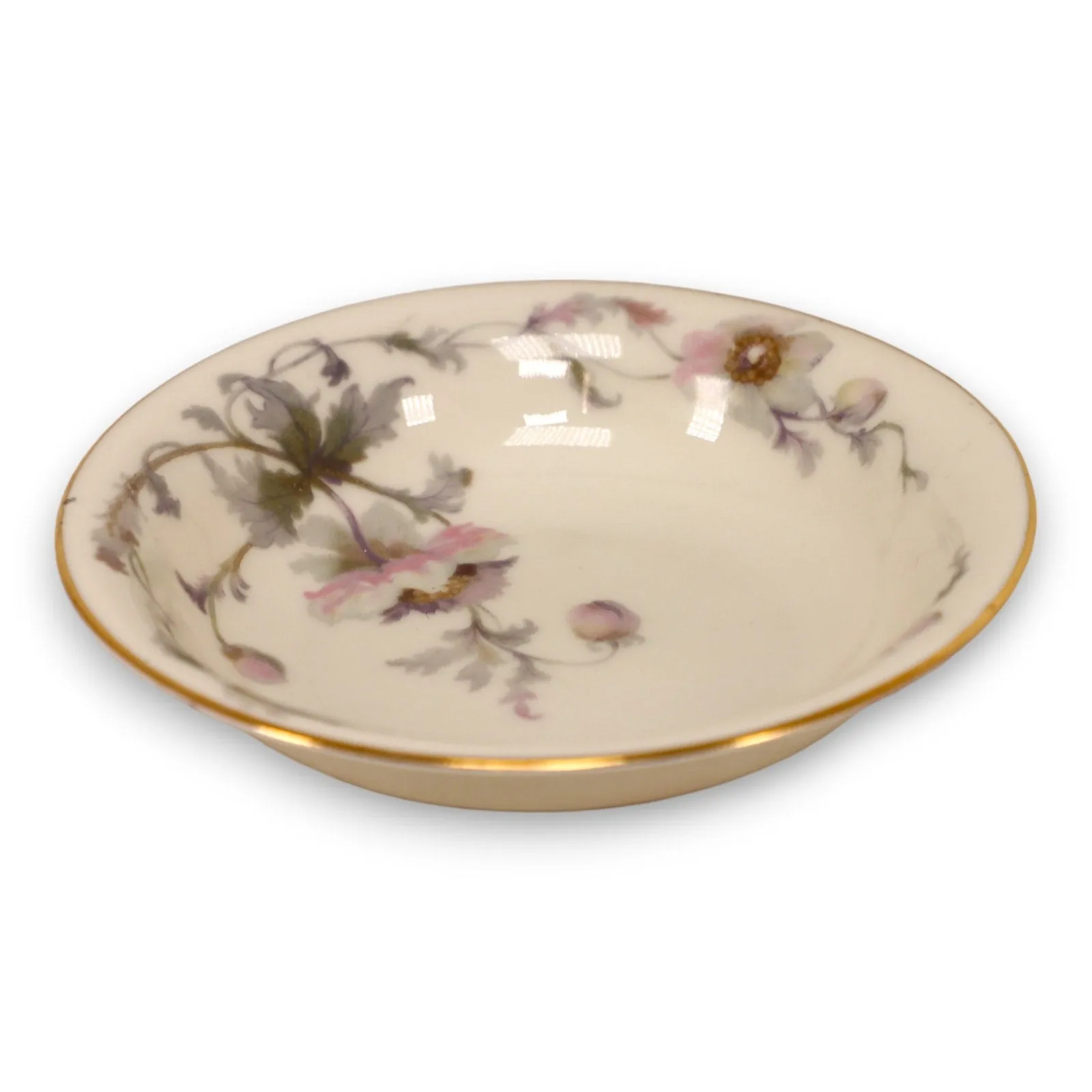 Epiag Pastelle 6038 Fruit Bowl 5 1/4" Cream Smooth Gold Rim China Vintage 1940's
