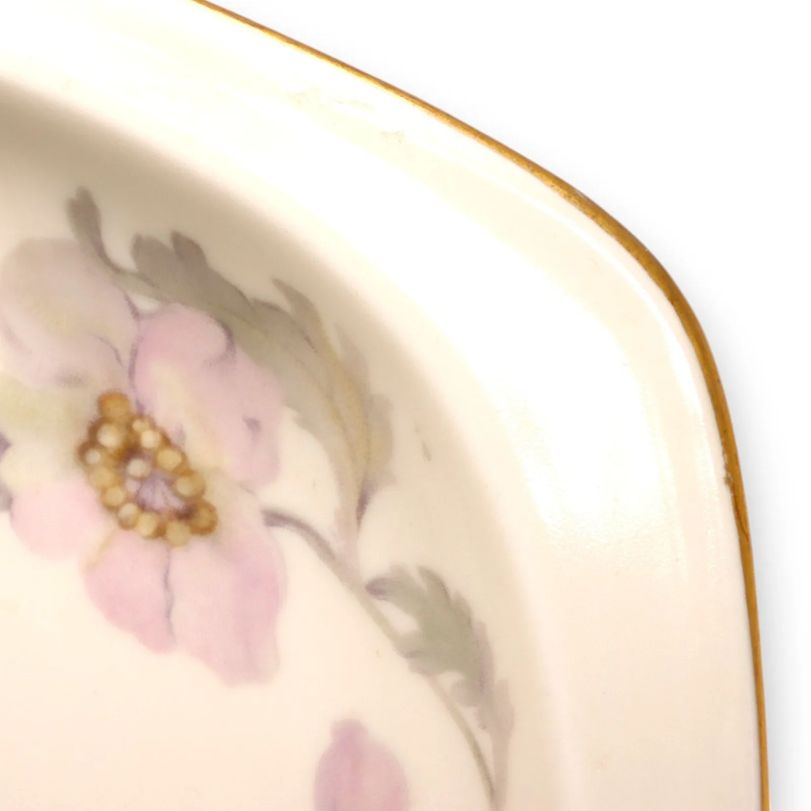 Epiag Pastelle 6038 Oval Serving Platter 15" Cream Smooth Gold Rim Vintage