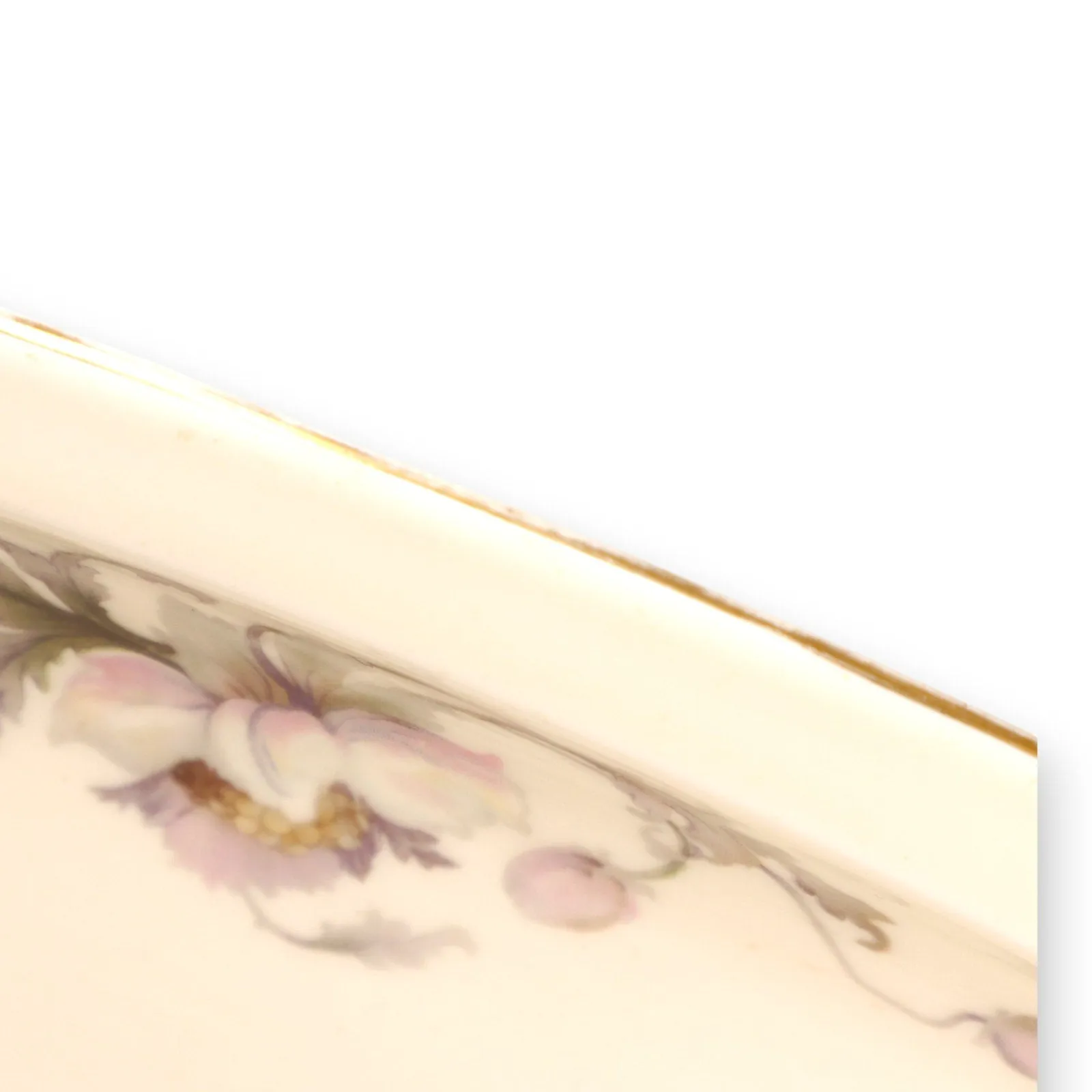 Epiag Pastelle 6038 Oval Serving Platter 18" Cream Smooth Gold Rim Vintage