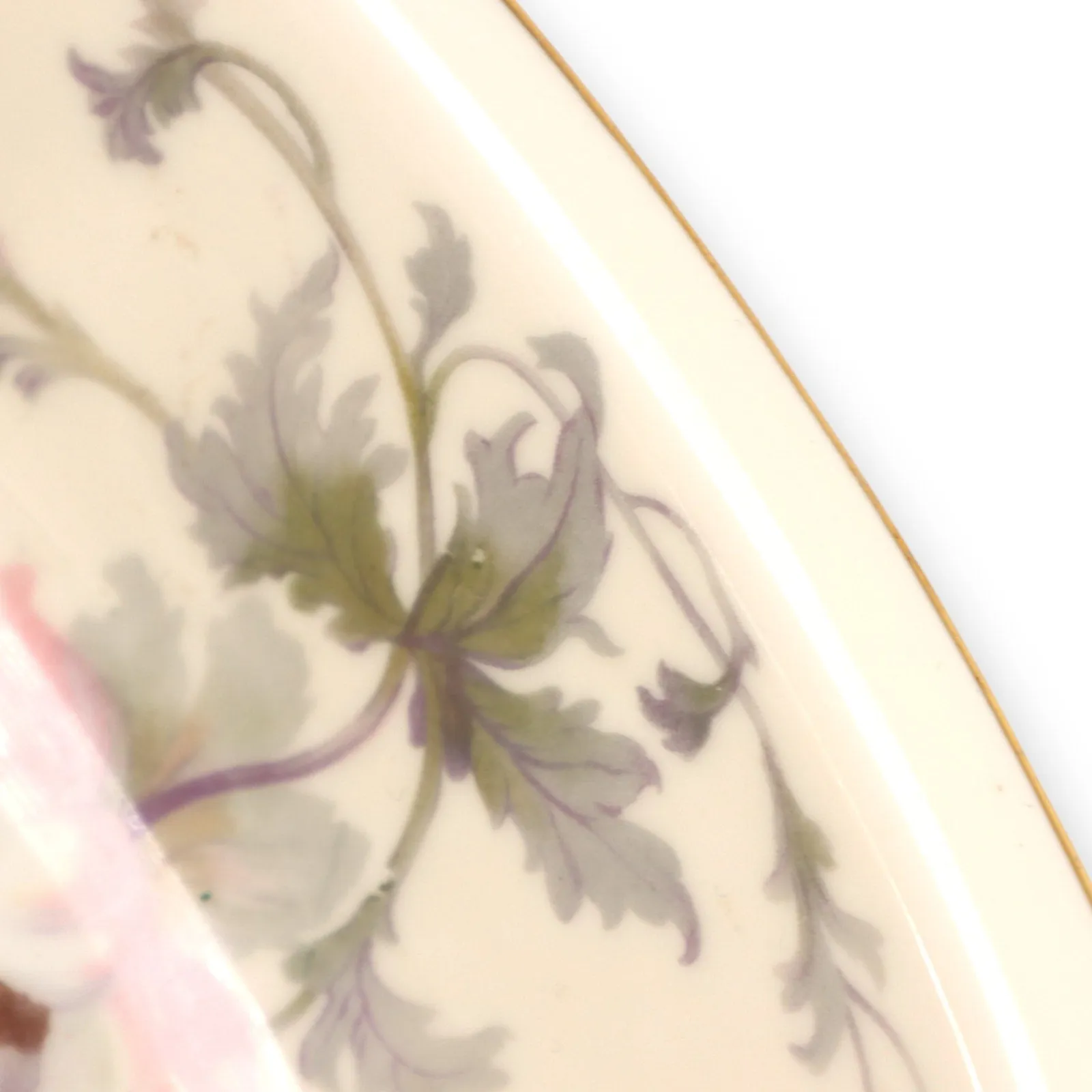 Epiag Pastelle 6038 Oval Vegetable Dish 9 3/4" Cream Smooth Gold Rim Vintage