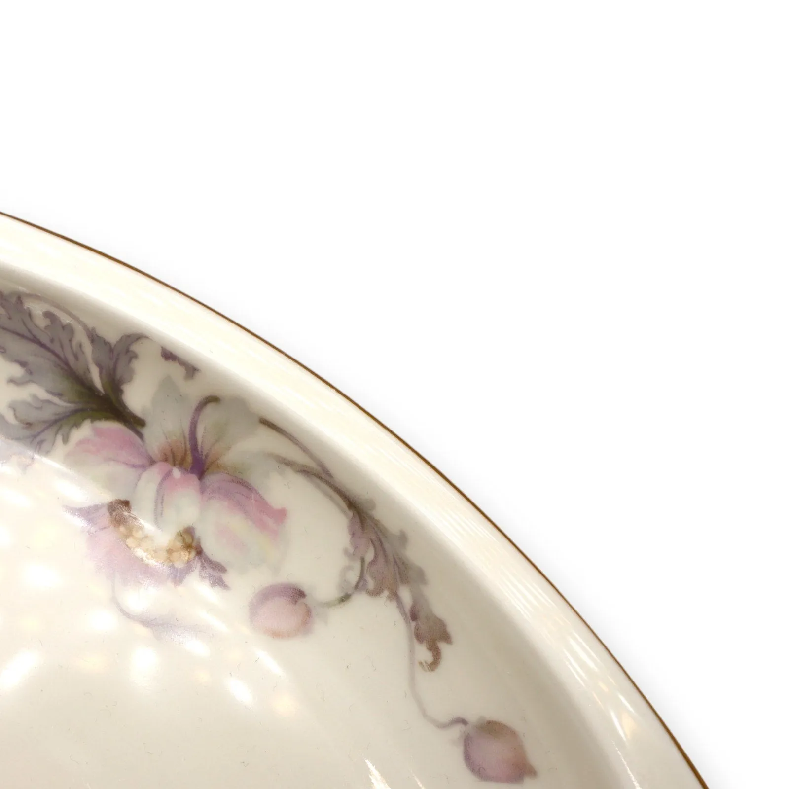 Epiag Pastelle 6038 Relish Dish Tray 9 1/2" Cream Smooth Gold Rim Vintage 1940's