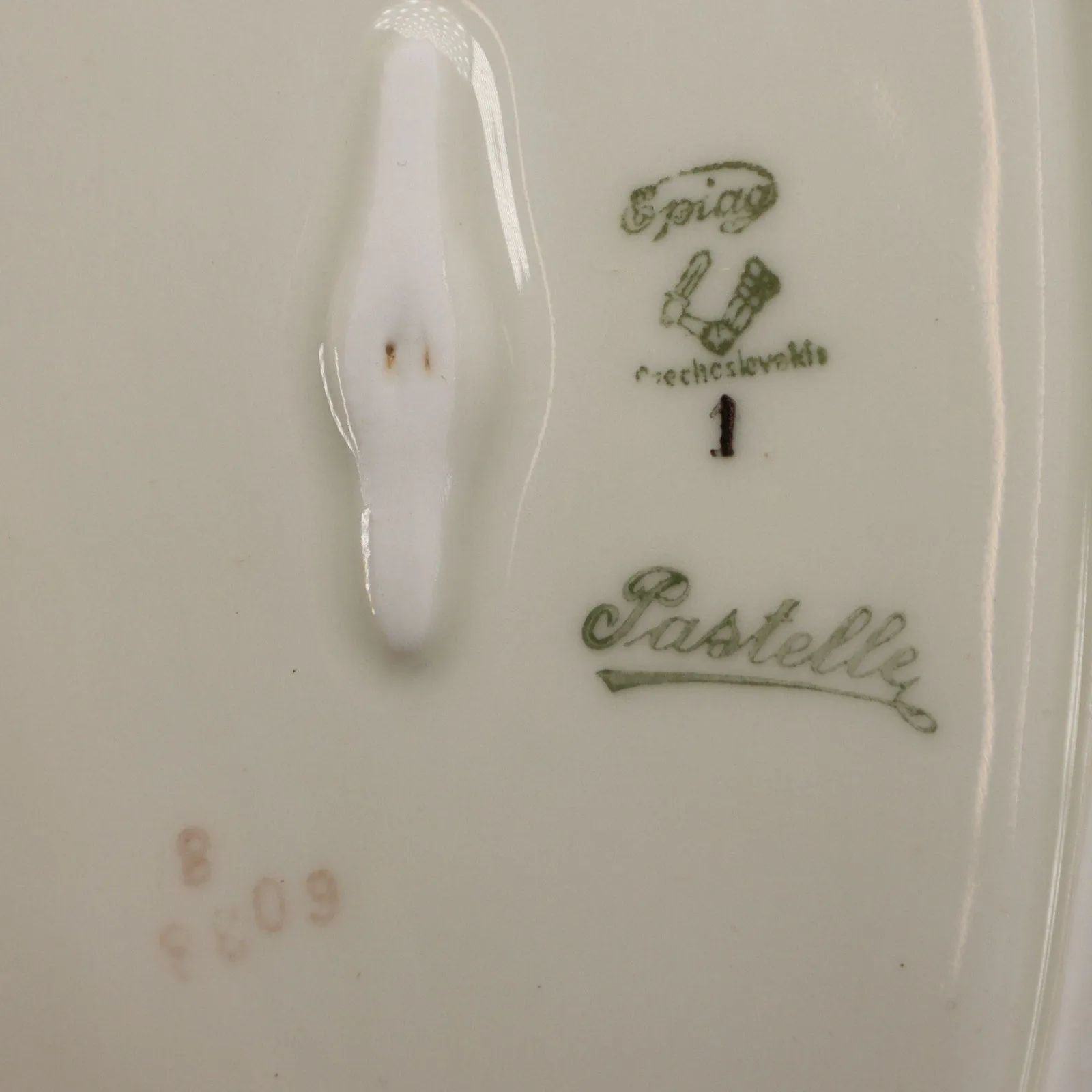 Epiag Pastelle 6038 Relish Dish Tray 9 1/2" Cream Smooth Gold Rim Vintage 1940's