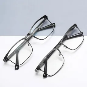 Fashion Metal Frame Simple Vintage Business Reading Glasses Anti-Blue Light Ultra Light Glasses Eye Protection For Men Women
