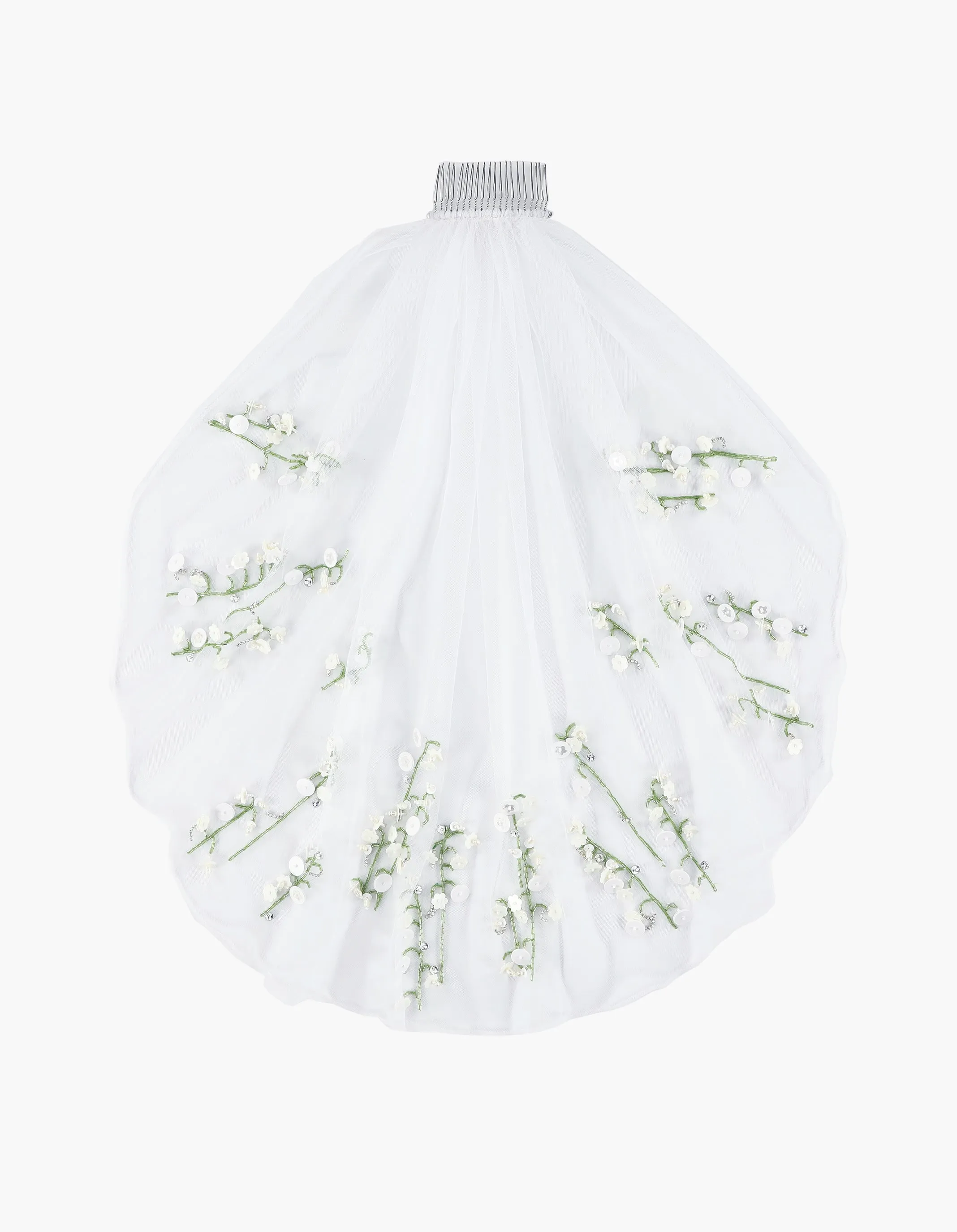 Hand-embroidered veil