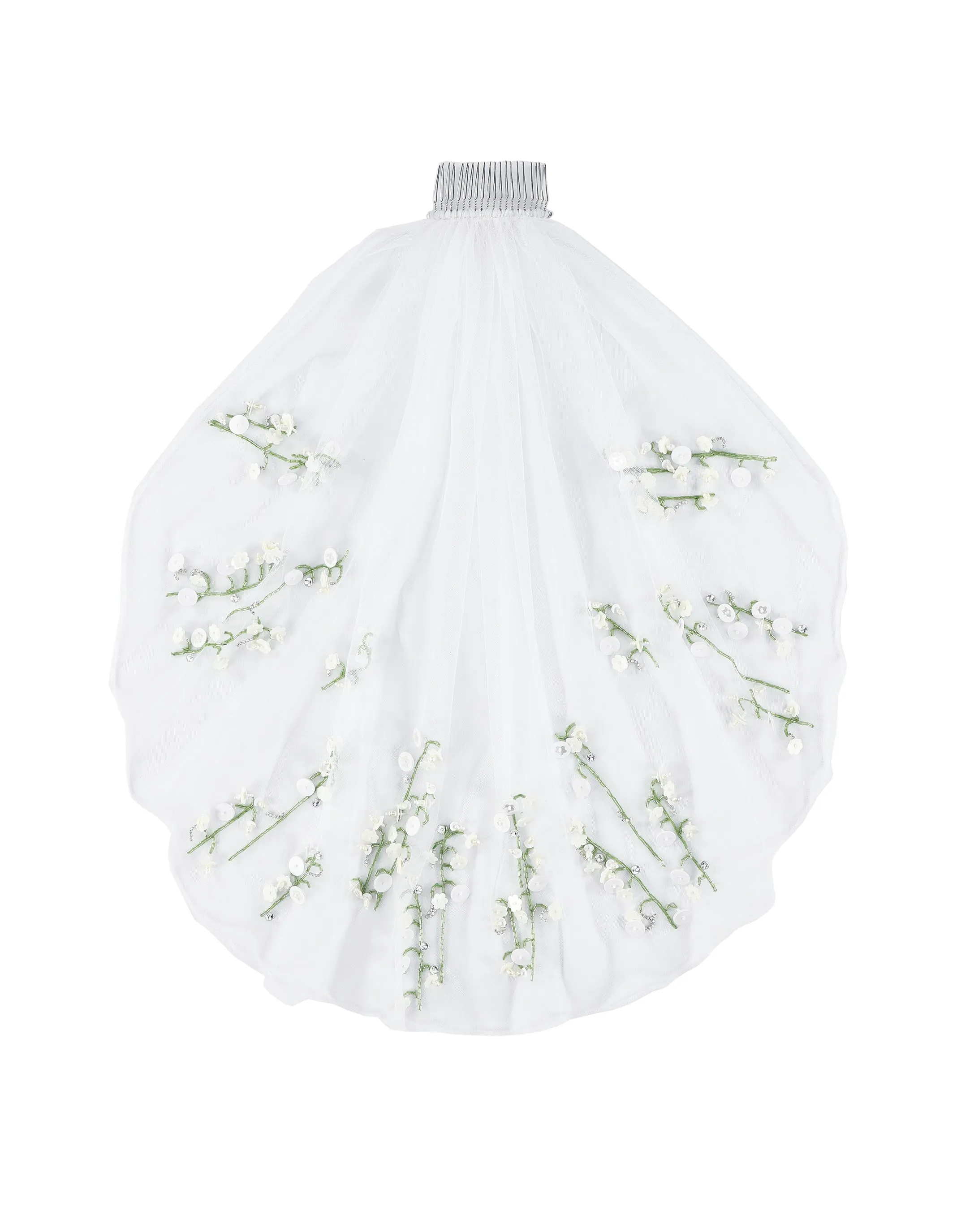 Hand-embroidered veil