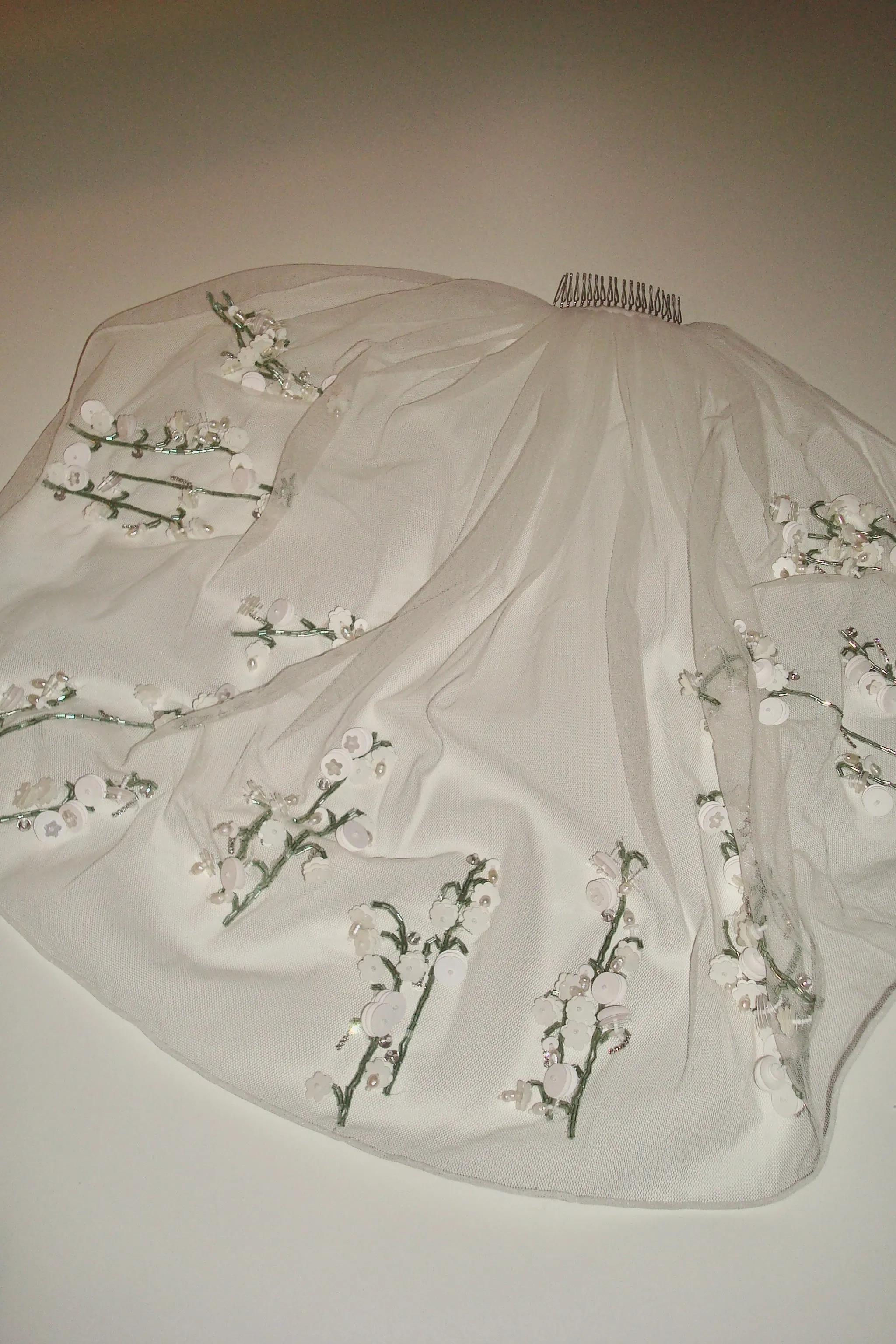Hand-embroidered veil
