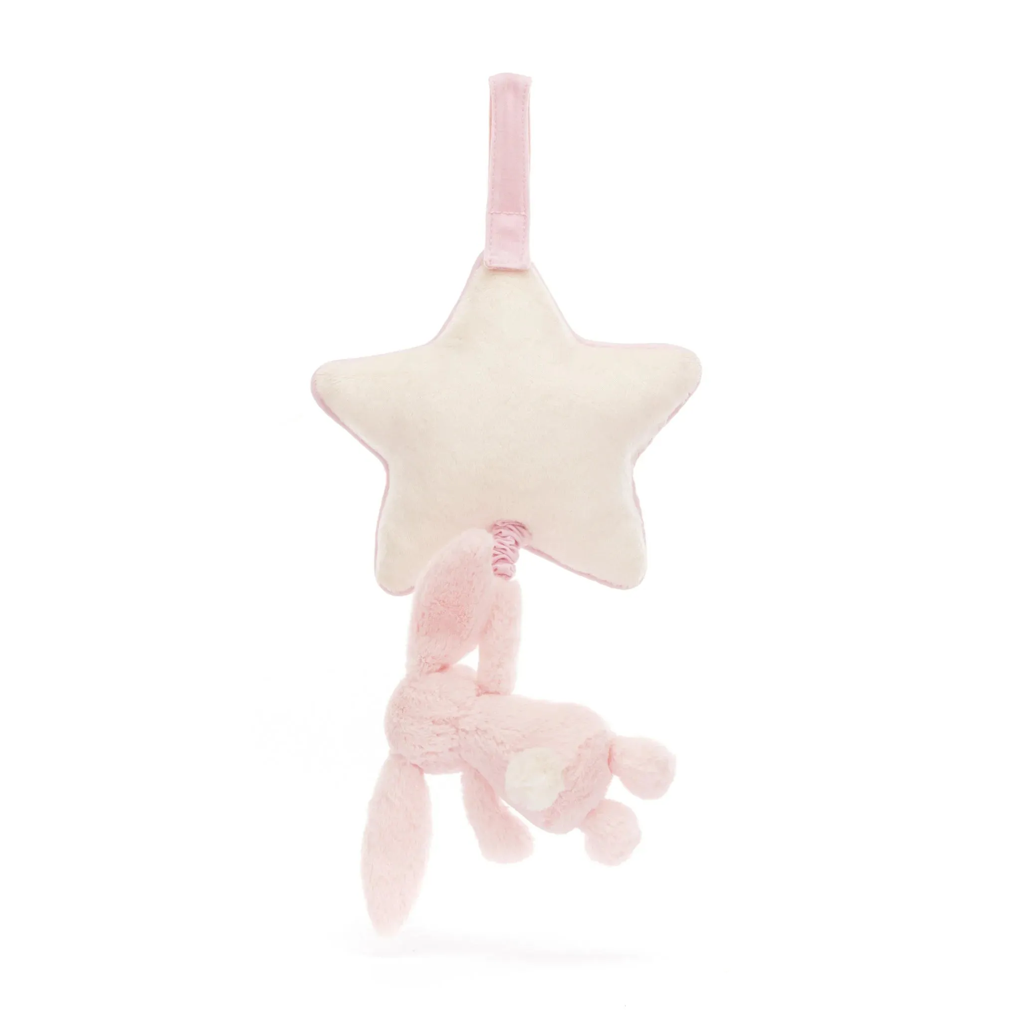 Jellycat Musical Pull Bashful Bunny Pink