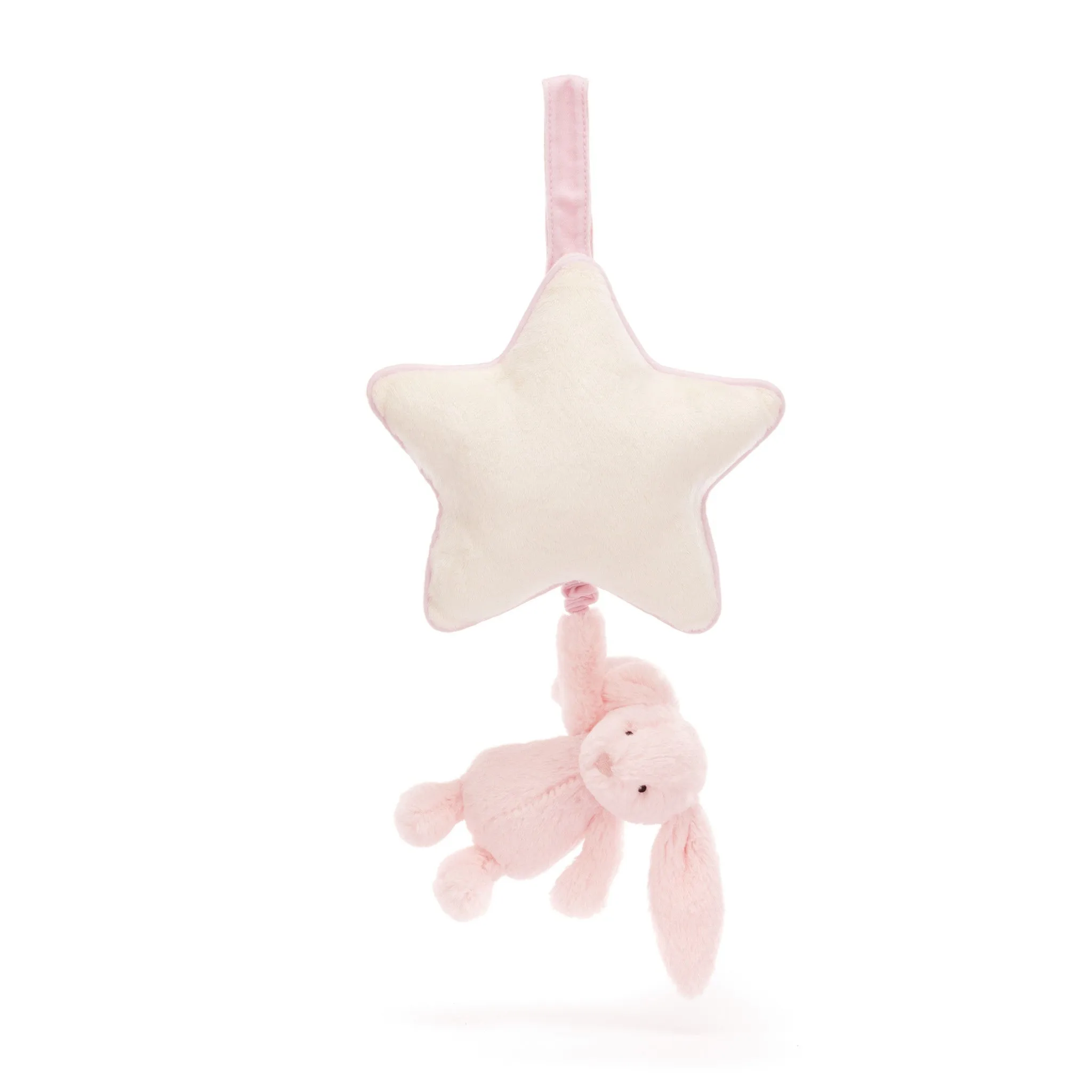 Jellycat Musical Pull Bashful Bunny Pink