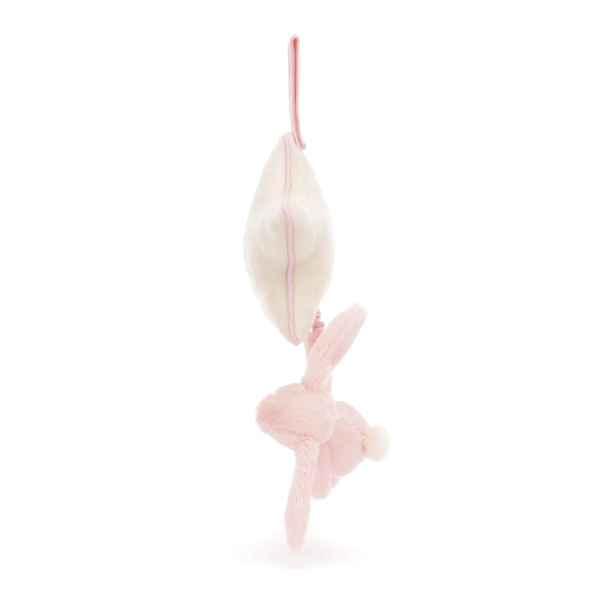 Jellycat Musical Pull Bashful Bunny Pink
