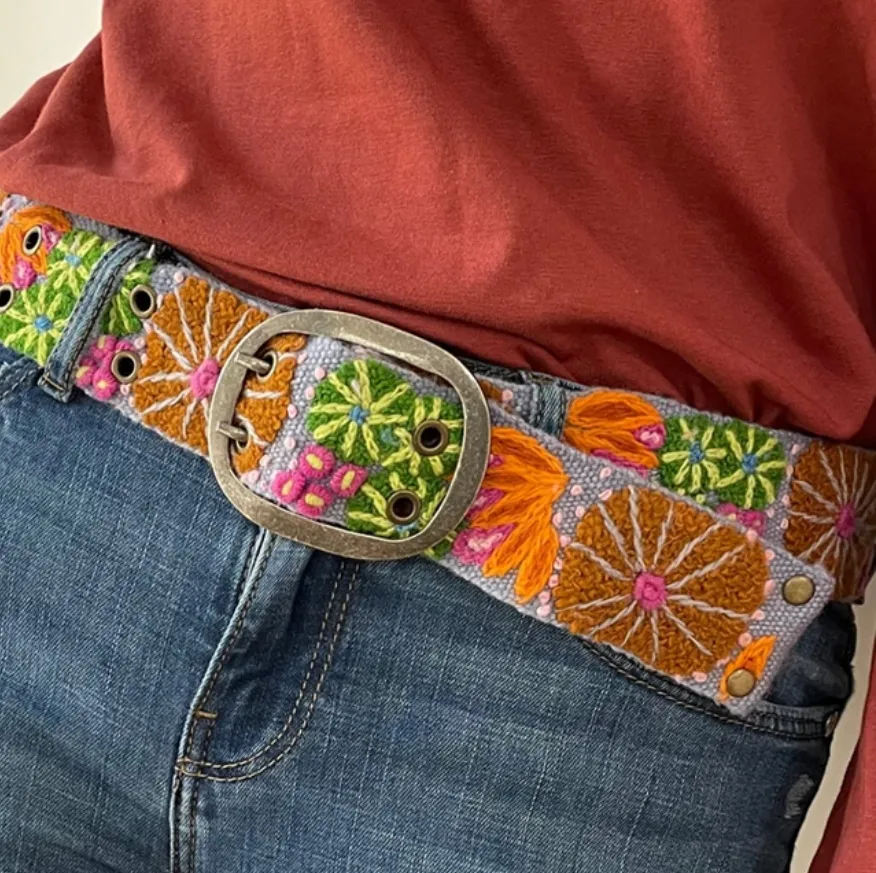 Jenny Krauss Evening Shade Floral Wool Belt