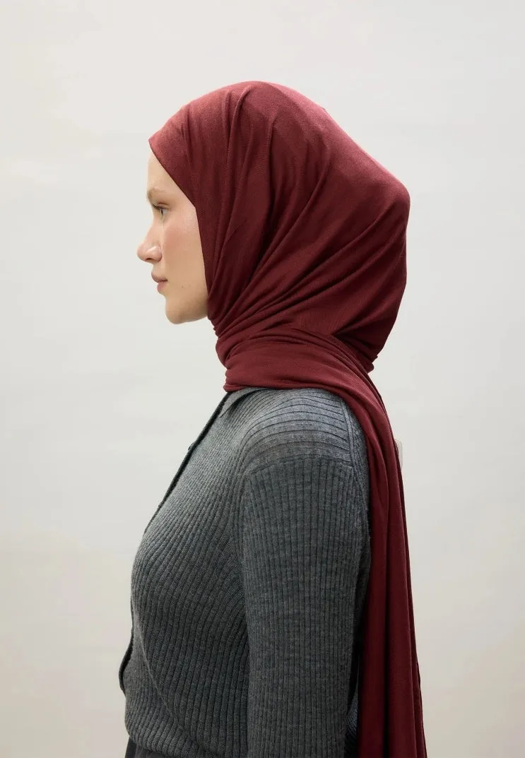Jersey Cotton Hijab Burgundy