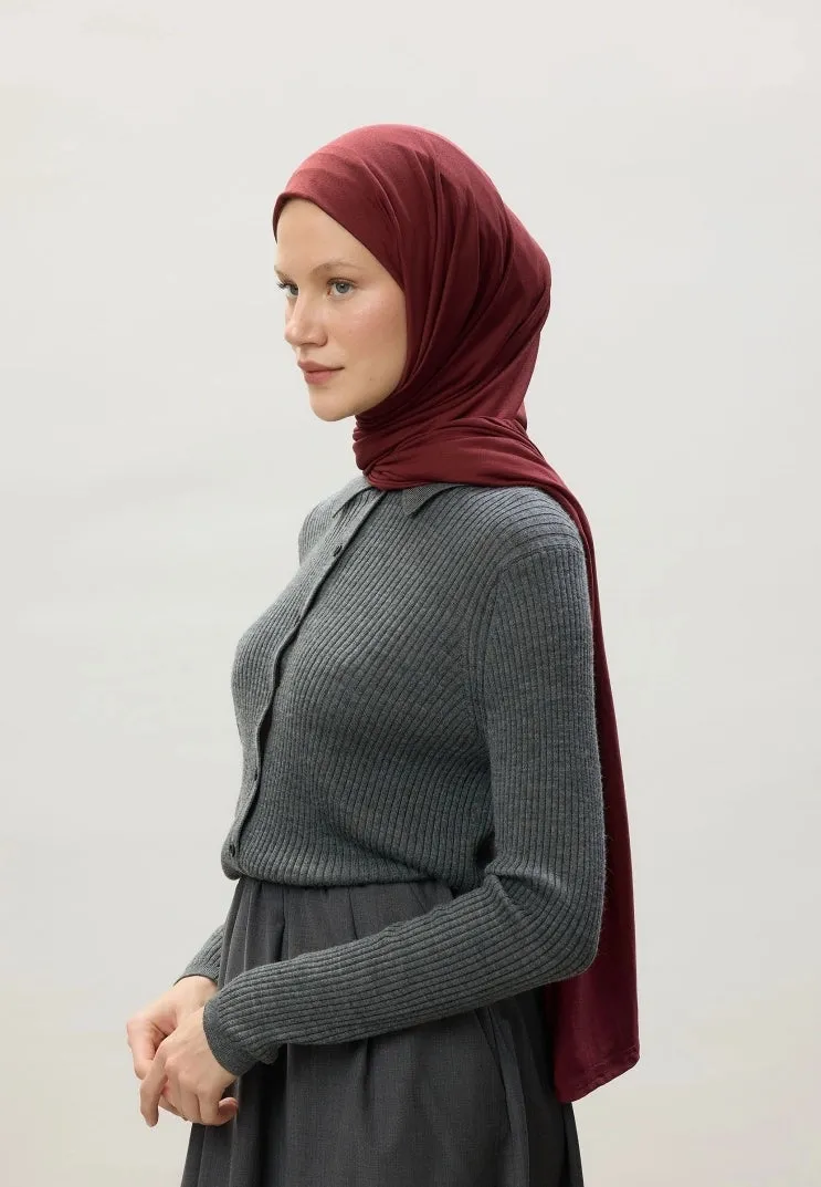 Jersey Cotton Hijab Burgundy