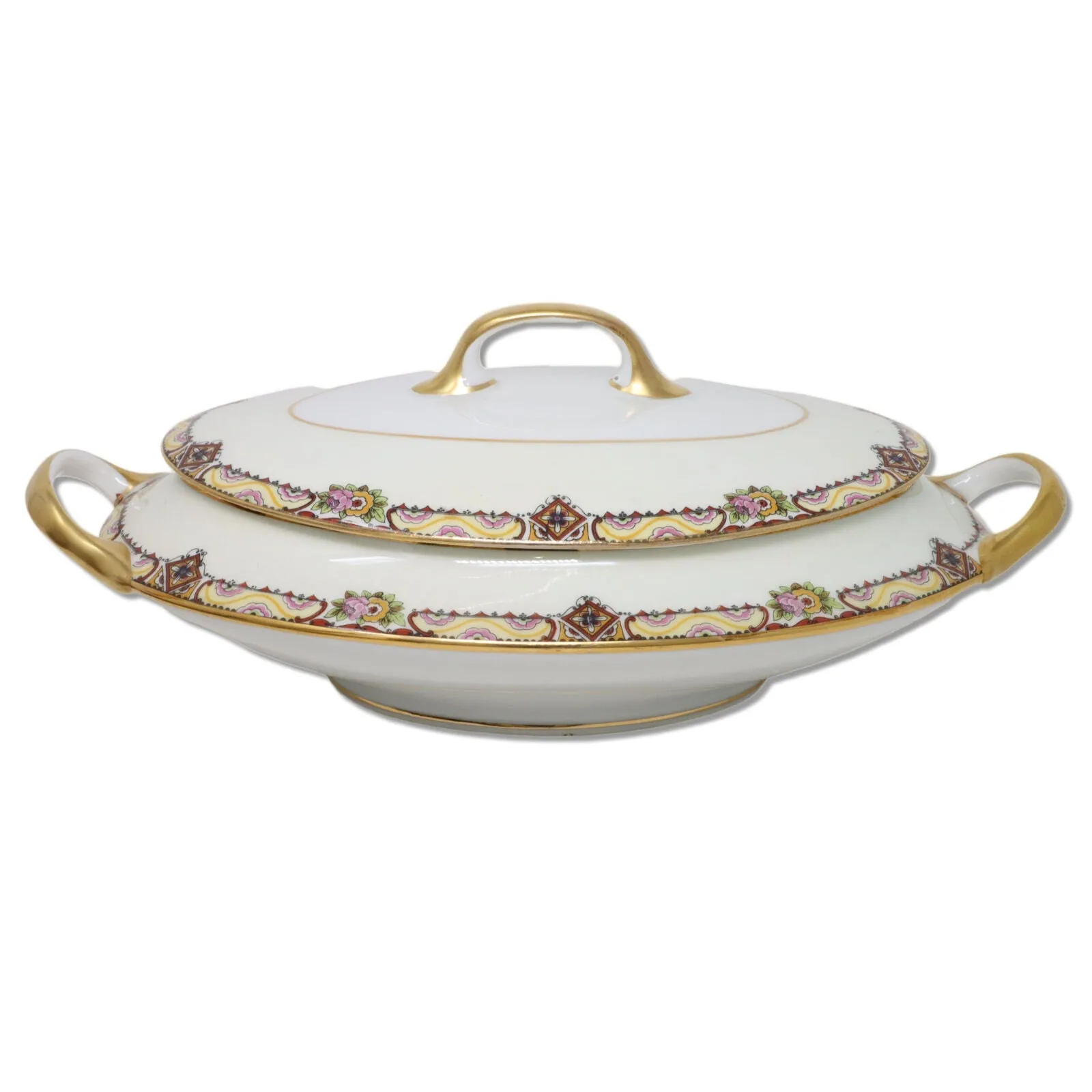 Mavaleix Granger Old Abbey Oval Serving Bowl Limoges Stern Bros NY 1920's