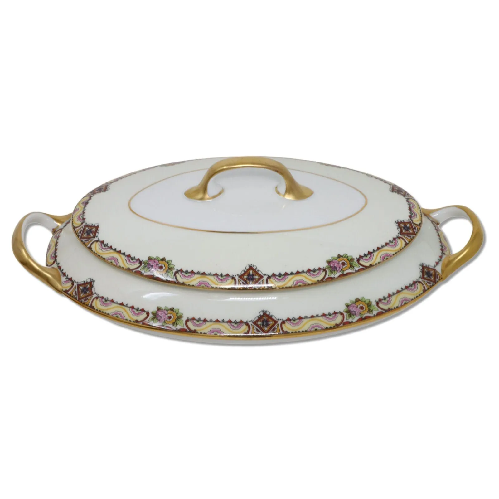Mavaleix Granger Old Abbey Oval Serving Bowl Limoges Stern Bros NY 1920's