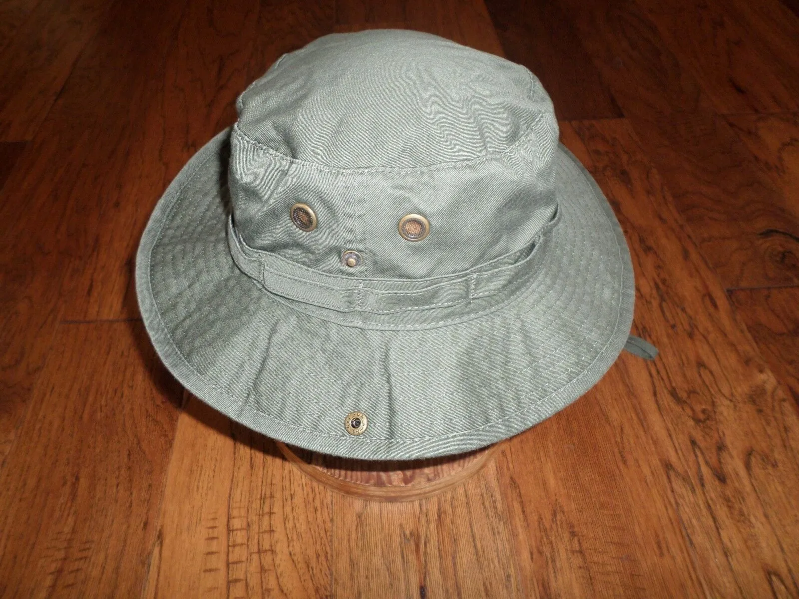 NEW OD BOONIE SAFARI HAT OLIVE DRAB GREEN SNAPS ON SIDE SIZE LARGE