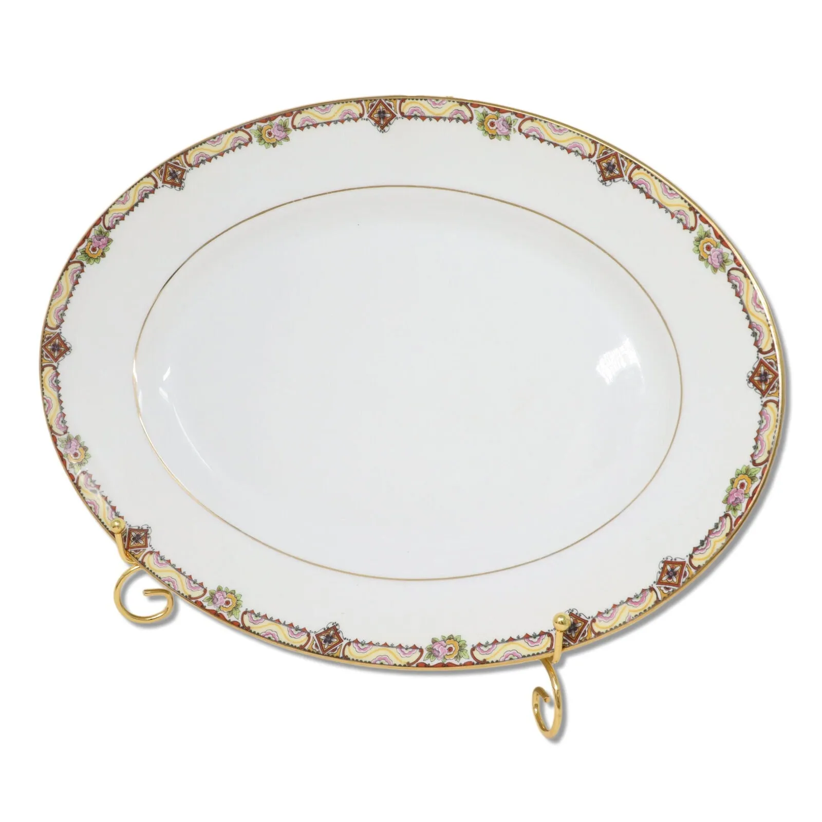 Old Abbey Oval Serving 16" Platter Mavaleix Granger Limoges Stern Bros NY 1920's