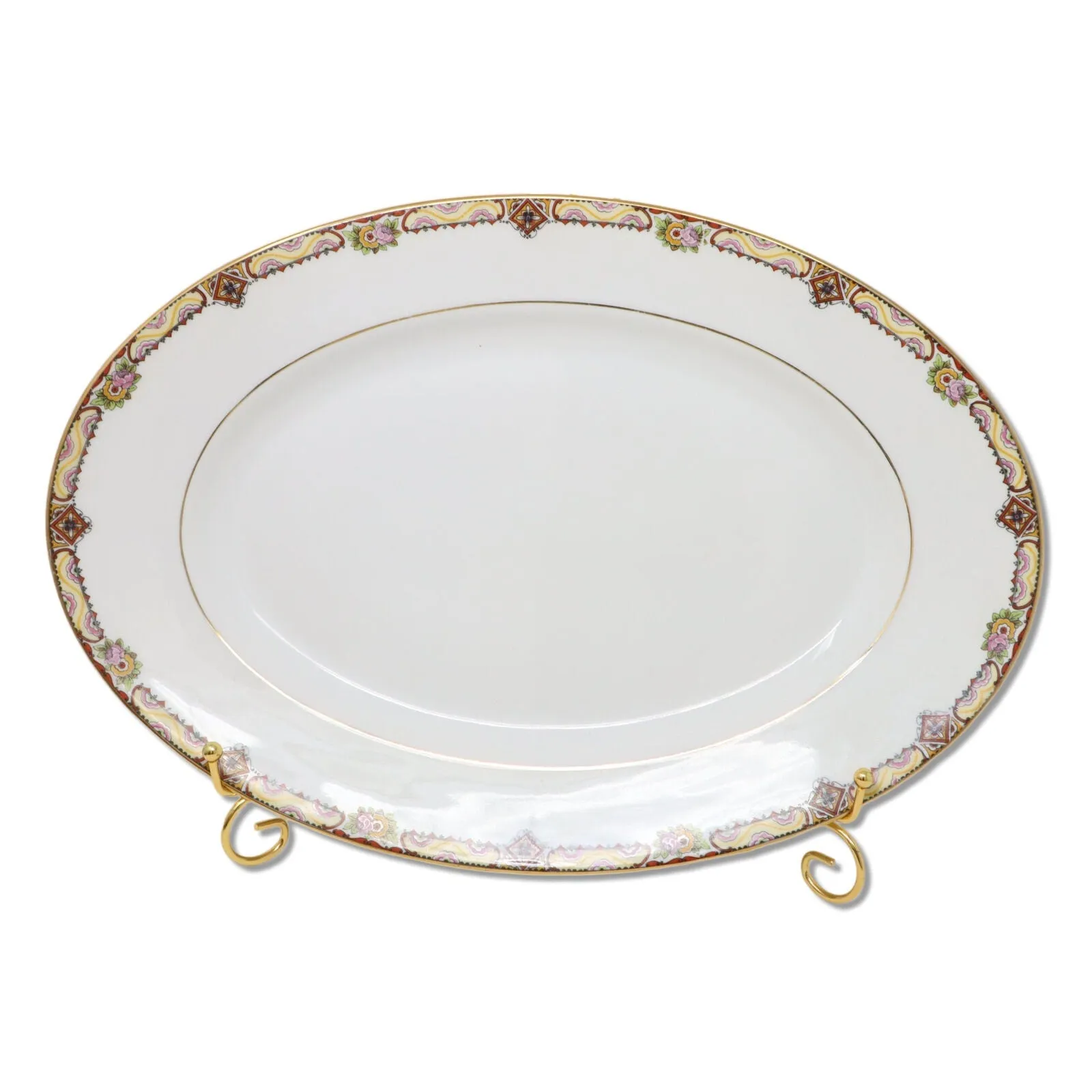 Old Abbey Oval Serving 16" Platter Mavaleix Granger Limoges Stern Bros NY 1920's