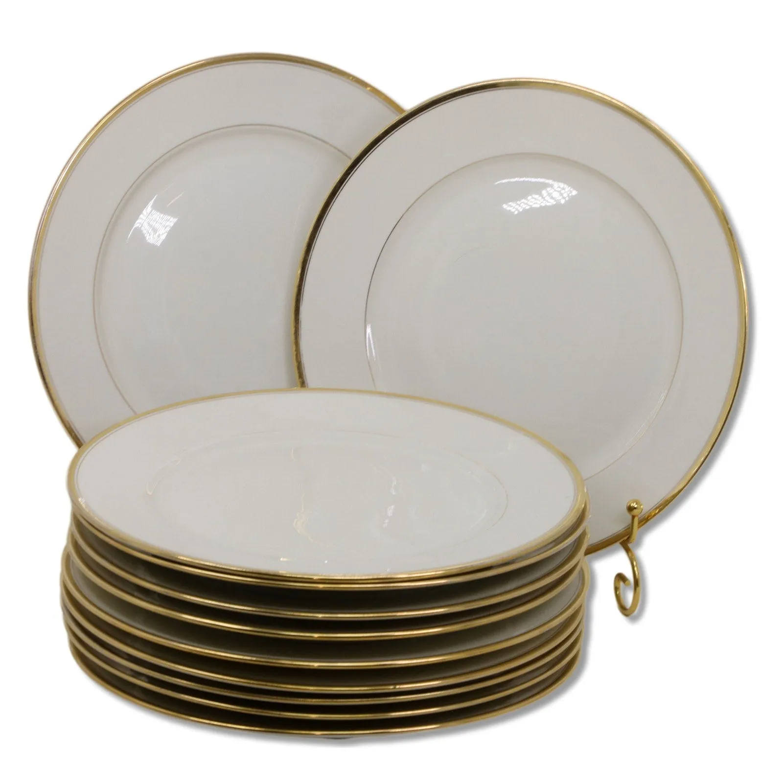 Ovington Bros  Rosenthal Princess Gold 9.5" Dinner Plate Gold on Cream C. 1900