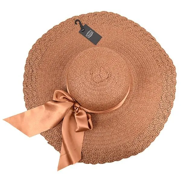 Womens Brim Bow Floppy Hat