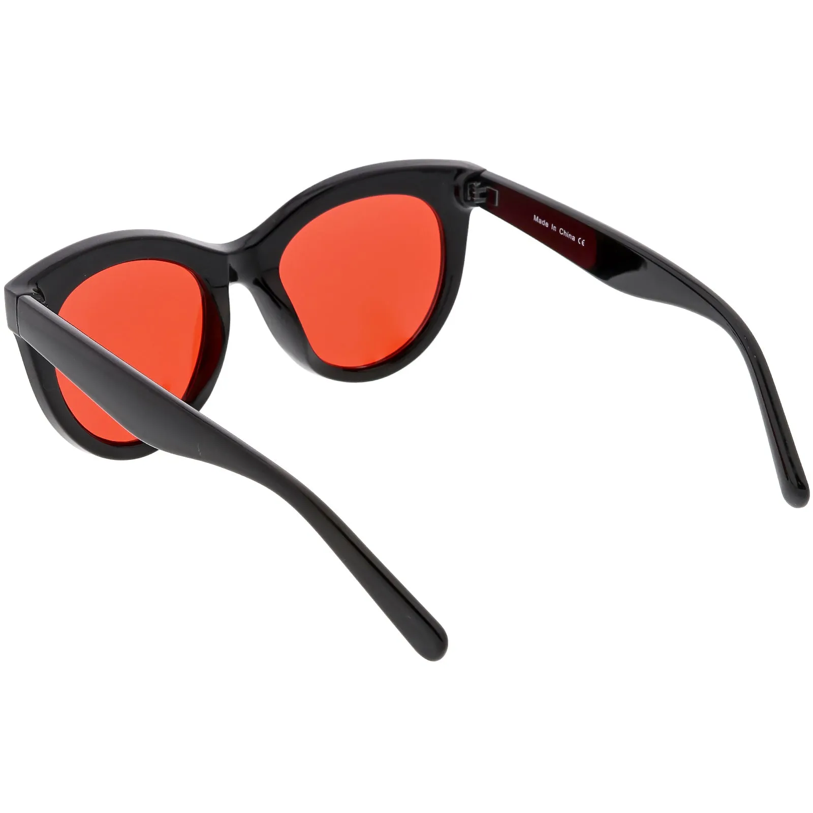 Women's Oversize Horned Rim Cat Eye Color Tone Sunglasses C837
